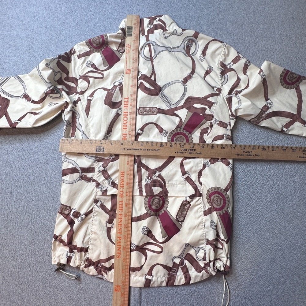 Ariat Jacket Womens Small Cream Equestrian Print 1/4 Zip Windbreaker 10007153 - Picture 6 of 10